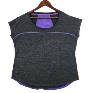 Marika Tek Short Sleeve T-Shirt Women’s SZ L (?) Charcoal Grey/ Purple GUC
